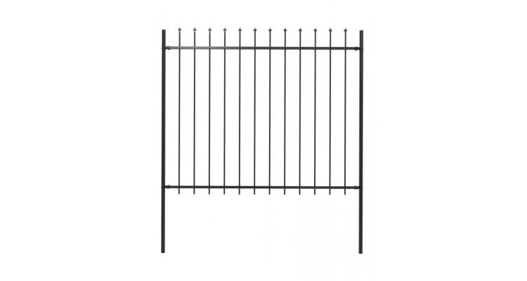 Gard de gradina cu varf sulita, negru, 1,7 x 1,5 m, otel Alti producatori